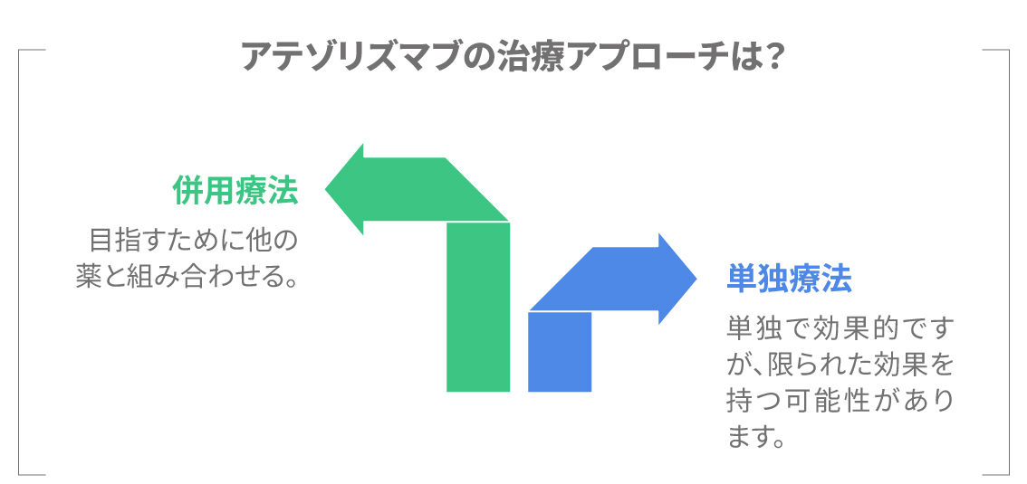 アテゾリズマブの治療アプローチを示す図解