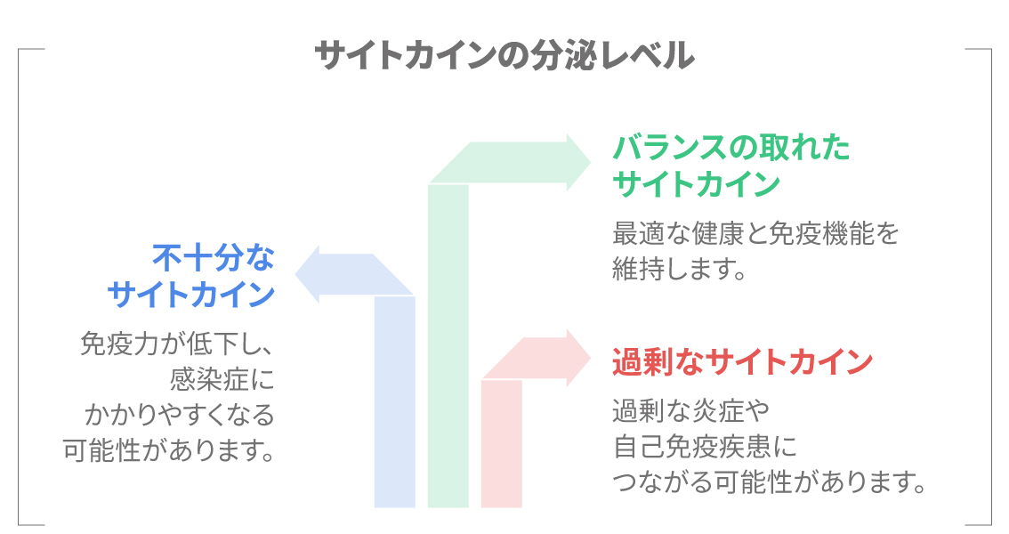 サイトカイン異常による疾患リスクのイラスト